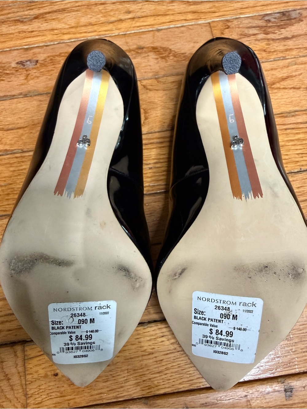 Sam Edelman Black Patent Pointed Toe Pumps Size 9 Stiletto Heels Classic Sexy - Picture 9 of 12